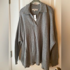 NWT Loft Grey Collared Sweater